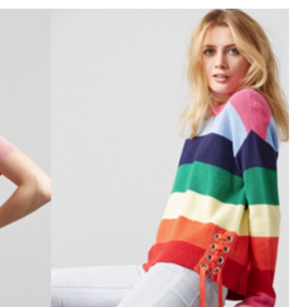 Minnie Rose Rainbow Cotton Cashmere Sweater